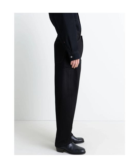 Lemaire Black Twisted Tapered-Leg Trousers for men