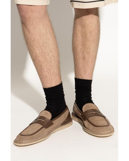 Dolce & Gabbana Brown Logo Plaque Loafers for men