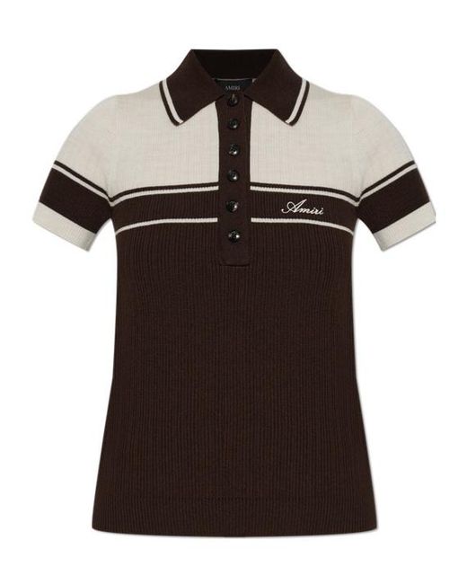 Amiri Black Short-Sleeved Polo Shirt