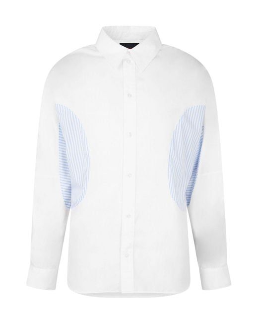 Simone Rocha White Long-Sleeved Collar Shirt for men