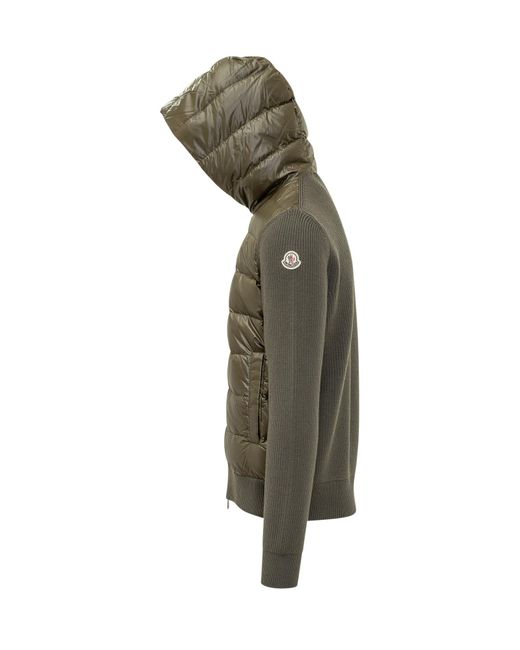 Moncler Green Hooded Zip Jacket for men