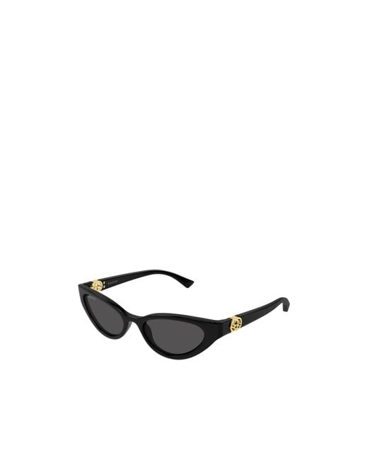 Gucci White Emblem Cat-Eye Sunglasses