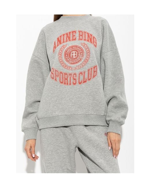 Anine Bing White Sports Club Logo Sweatshirt