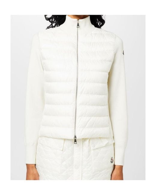 Moncler White Zipper Down Jacket