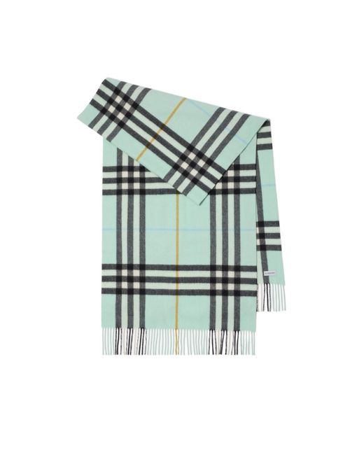 Burberry Green Wide-Check Cashmere Scarf for men