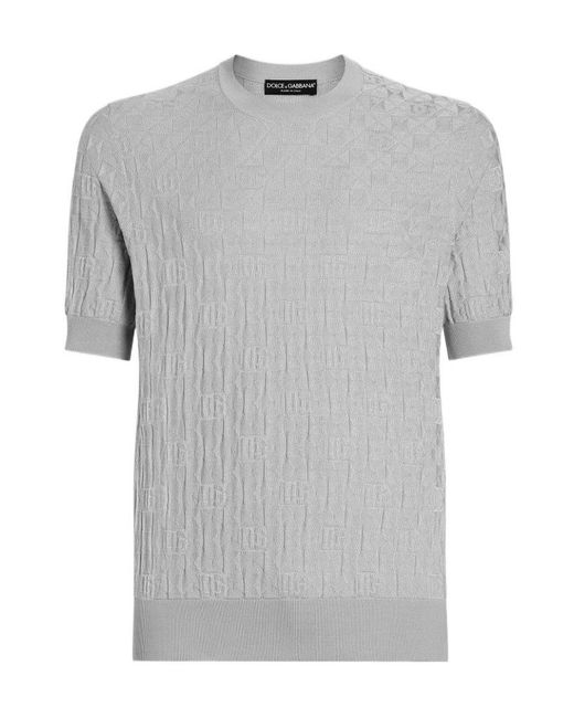 Dolce & Gabbana Gray Short-Sleeved Pullover for men