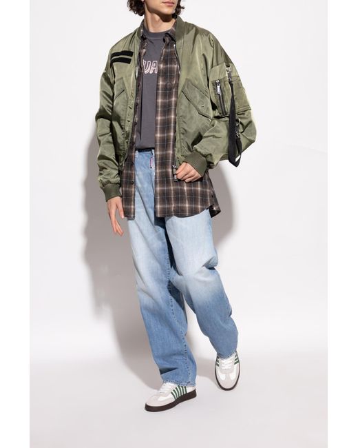 DSquared² Green Lace-Up Low-Top Sneakers for men