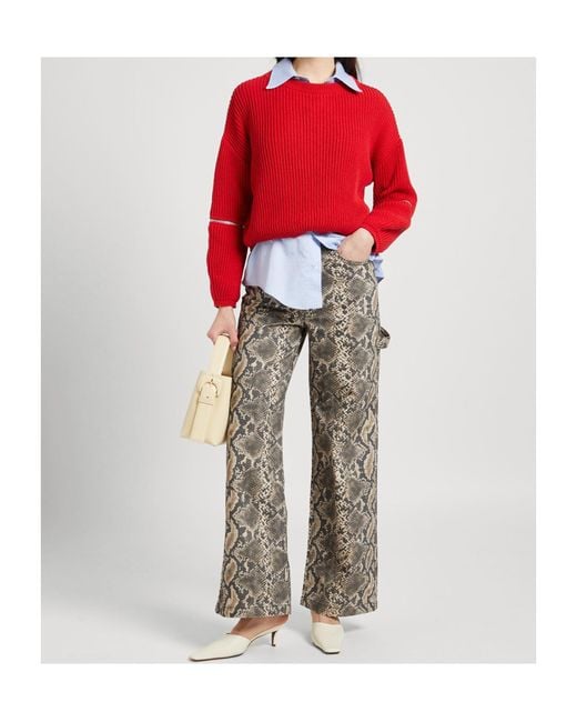 MAX&Co. Red Long Sleeve Crew Neck Sweater