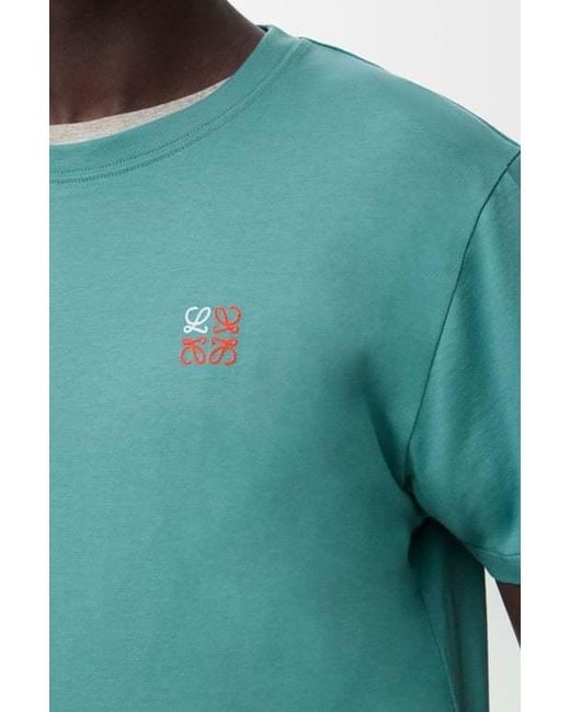 Loewe Blue Cotton Anagram T-Shirt for men