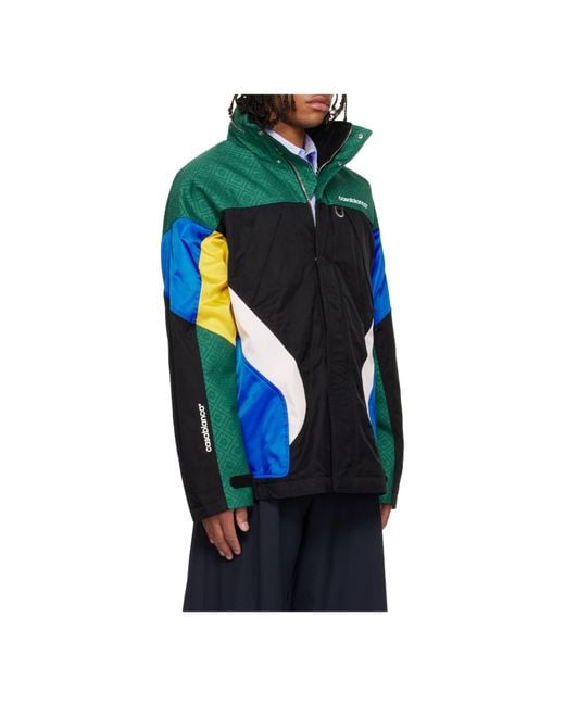 Casablanca Blue Color-Block Long Sleeve Casual Jacket for men