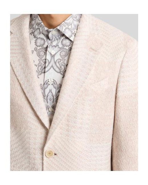Etro Natural Wool-Blend Patchwork Blazer for men
