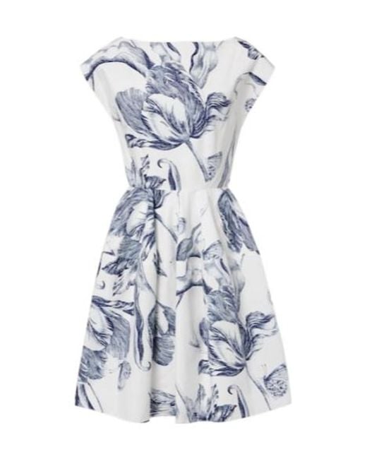 Erdem Blue Floral Cotton Minidress