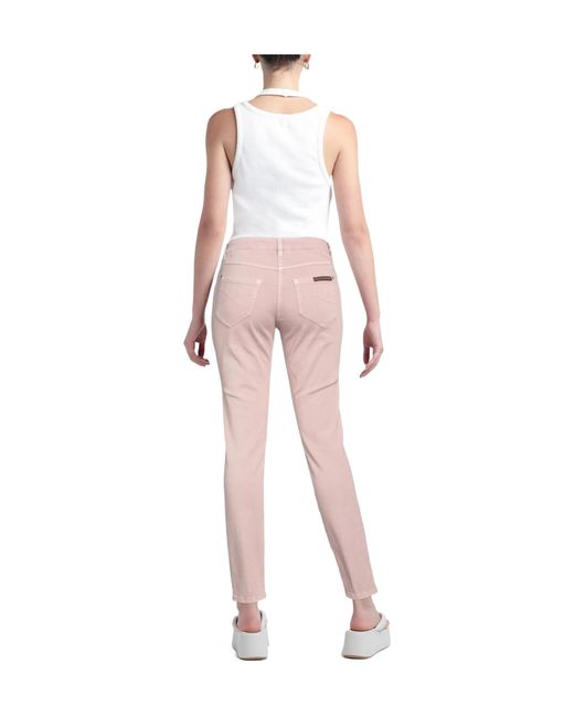 Brunello Cucinelli Pink Solid Color Denim Trousers