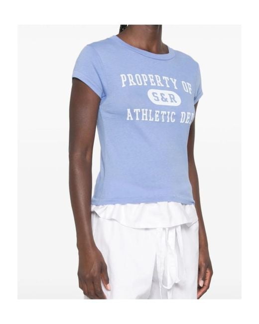 Sporty & Rich Blue Crew Neck T-Shirt
