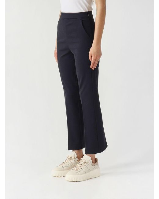 Max Mara Blue Pleated Casual Pants