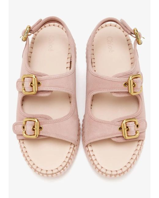 Chloé Pink Chloé Nama Platform Sandals