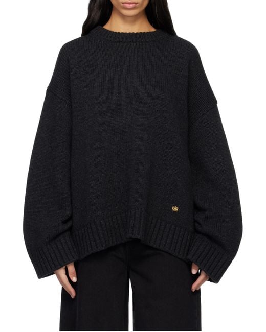 Ganni Blue Dark Wool Mix Jumper