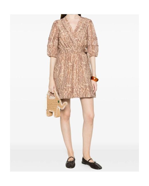 Ba&sh Pink V-Neck Printed Dress
