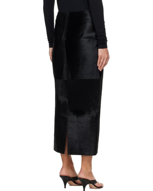 Nour Hammour Black Midi Skirt
