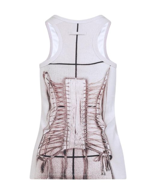 Jean Paul Gaultier Purple Trompe Loeil Tank Top