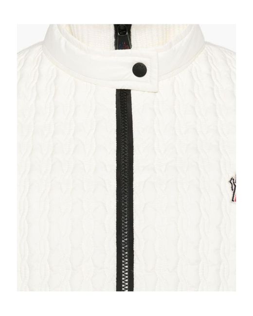 Moncler Natural Grenoble High Neck Quilted Cardigan