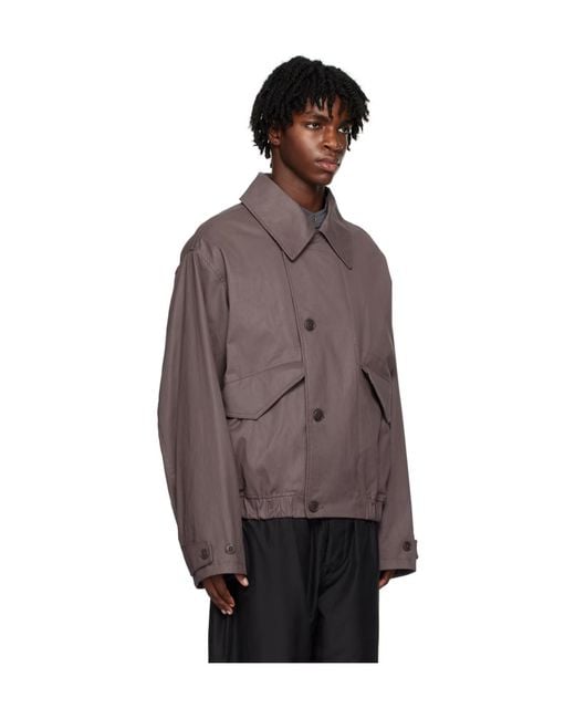 Lemaire Black Oversized-Collar Bomber Jacket for men