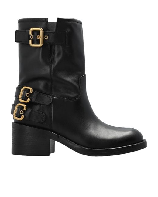Chloé Black Chloé Dakota Buckled Ankle Boots
