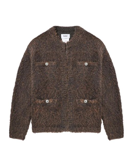 Doublet Brown Textured-Finish Cardigan