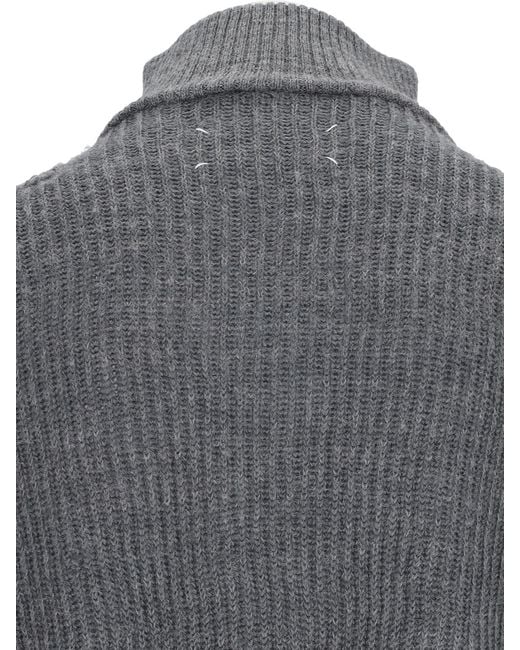 Maison Margiela Gray Summer Shetland Knit Jumper for men