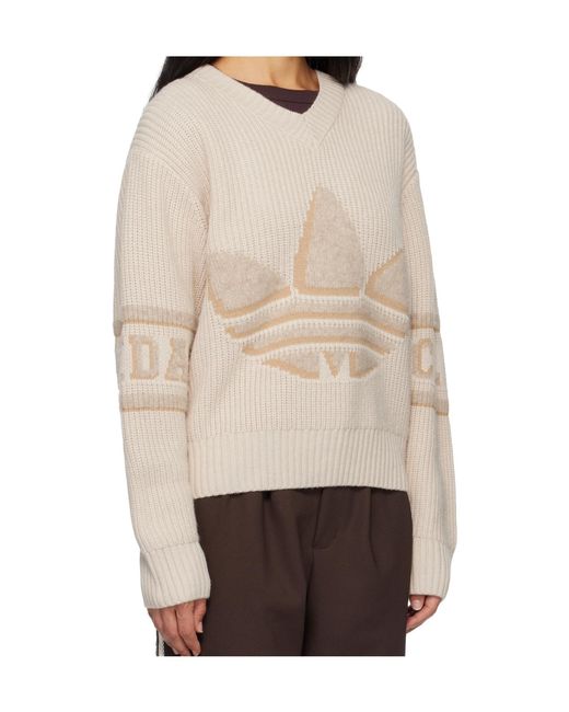 Adidas Originals Blue X Clot By Edison Chen V-Neck Logo Knitwear for men
