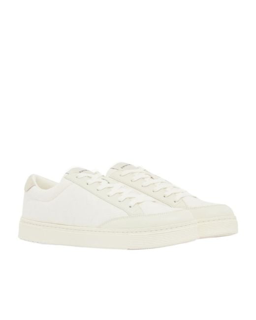 Emporio Armani White Jacquard Sneakers With An All-Over Eagle for men
