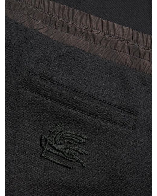 Etro Black Jersey Jogging Trousers for men