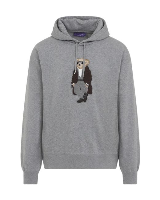 Ralph Lauren Gray Polo Bear Hooded Sweater for men