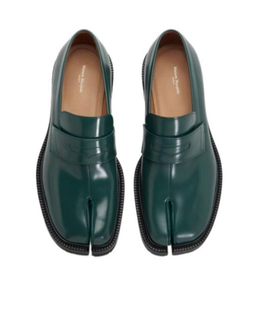 Maison Margiela Green Tabi Loafers for men