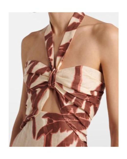 Johanna Ortiz White Water Adventure Printed Linen Maxi Dress