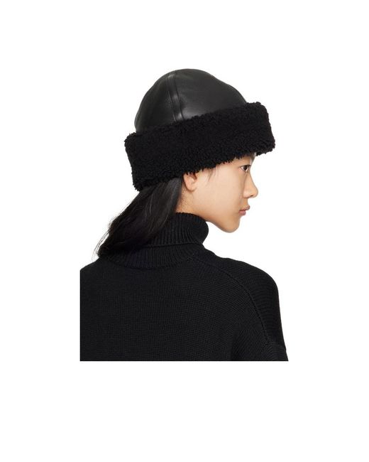 Totême  Black Curled Hat
