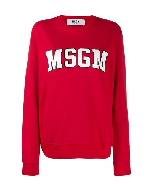 MSGM Red Round-Neck Sweater