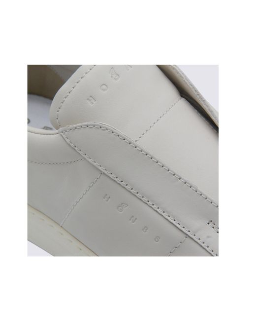 Hogan Gray Leather Slip-On Sneakers for men