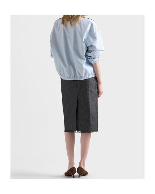 Prada Gray Chambray Skirt