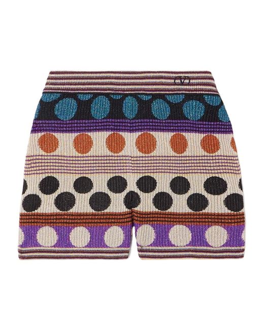 Valentino Blue Jacquard Knit Shorts