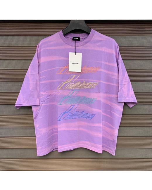 we11done Pink Logo-Print T-Shirt for men