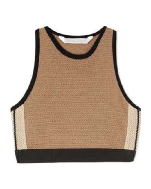 Palm Angels Brown Side Stripe Detailed Knitted Tank Top