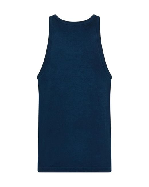 DSquared² Blue Slogan-Printed Sleeveless Tank Top for men