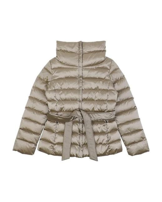 Weekend by Maxmara Gray Lace Up Quilted Down Jacket