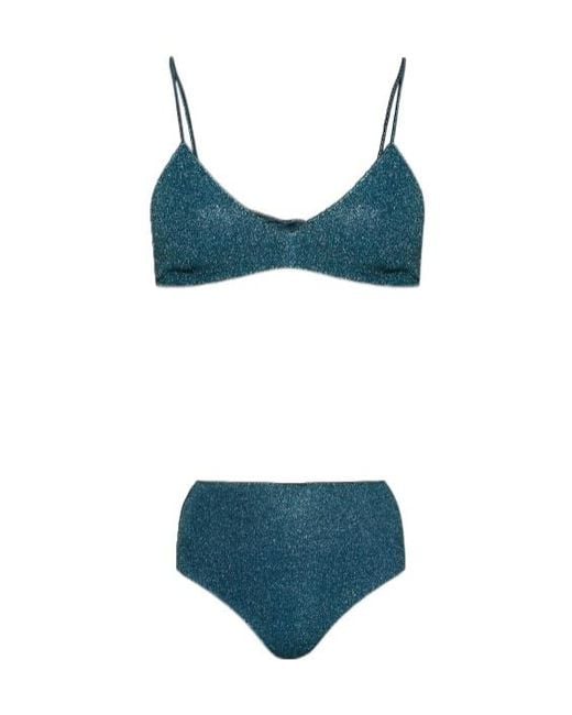 Oseree Blue Two-Piece Bikini Swimsuit