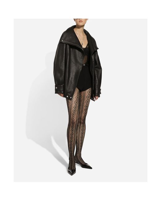 Dolce & Gabbana Black Oversized Biker Jacket