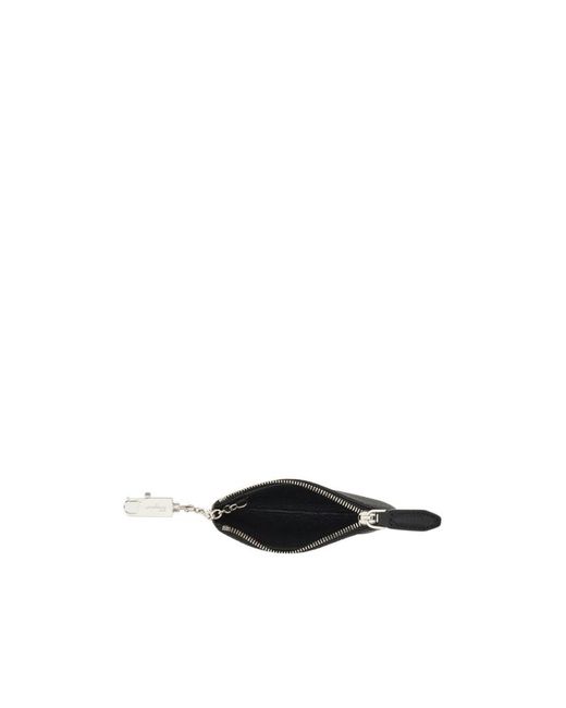 Ferragamo Black Gancini Leather Keyring for men