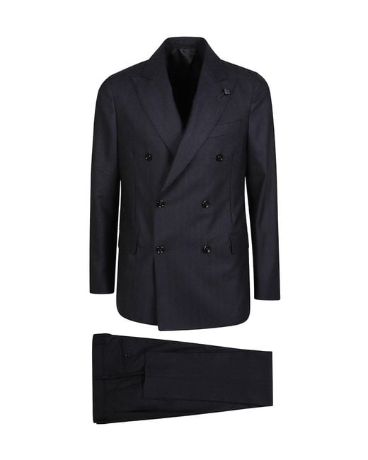 Lardini Blue Two-Piece Double-Breasted Suit for men