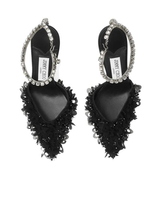 Jimmy Choo Black Saeda Pointed-Toe Pumps