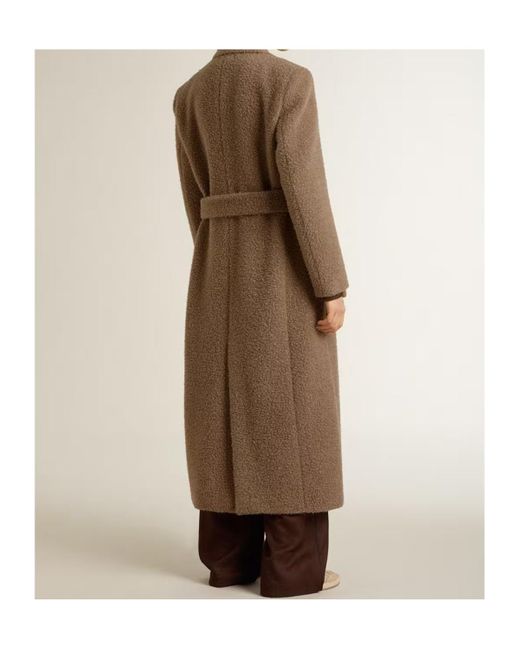 Golden Goose Deluxe Brand Brown Double Breasted Belted Coat
